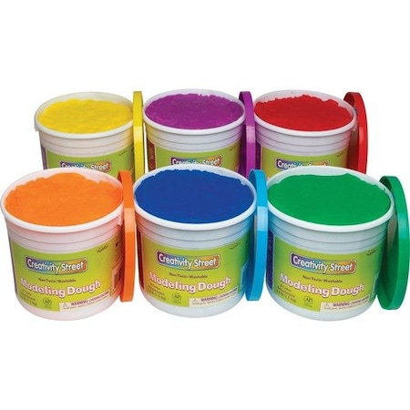 Pacon Modeling Dough, 6 Colors, 3.3 lb Each, AST, 6PK PAC4076